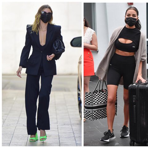 Hailey Bieber, Olivia Culpo, and Katie Holmes style looks