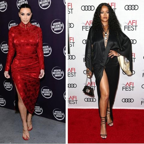 Kim Kardashian, Rihanna and Gwyneth Paltrow in vintage dresses