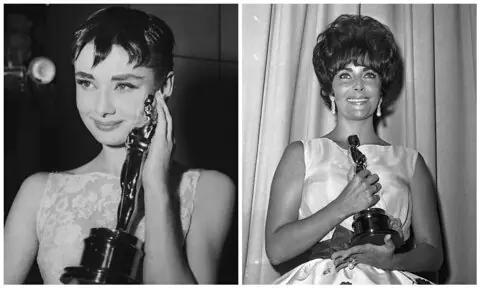 Audrey Hepburn and Elizabeth Taylor
