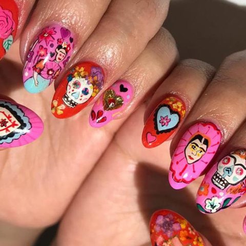Frida Kahlo Nails Inspiration