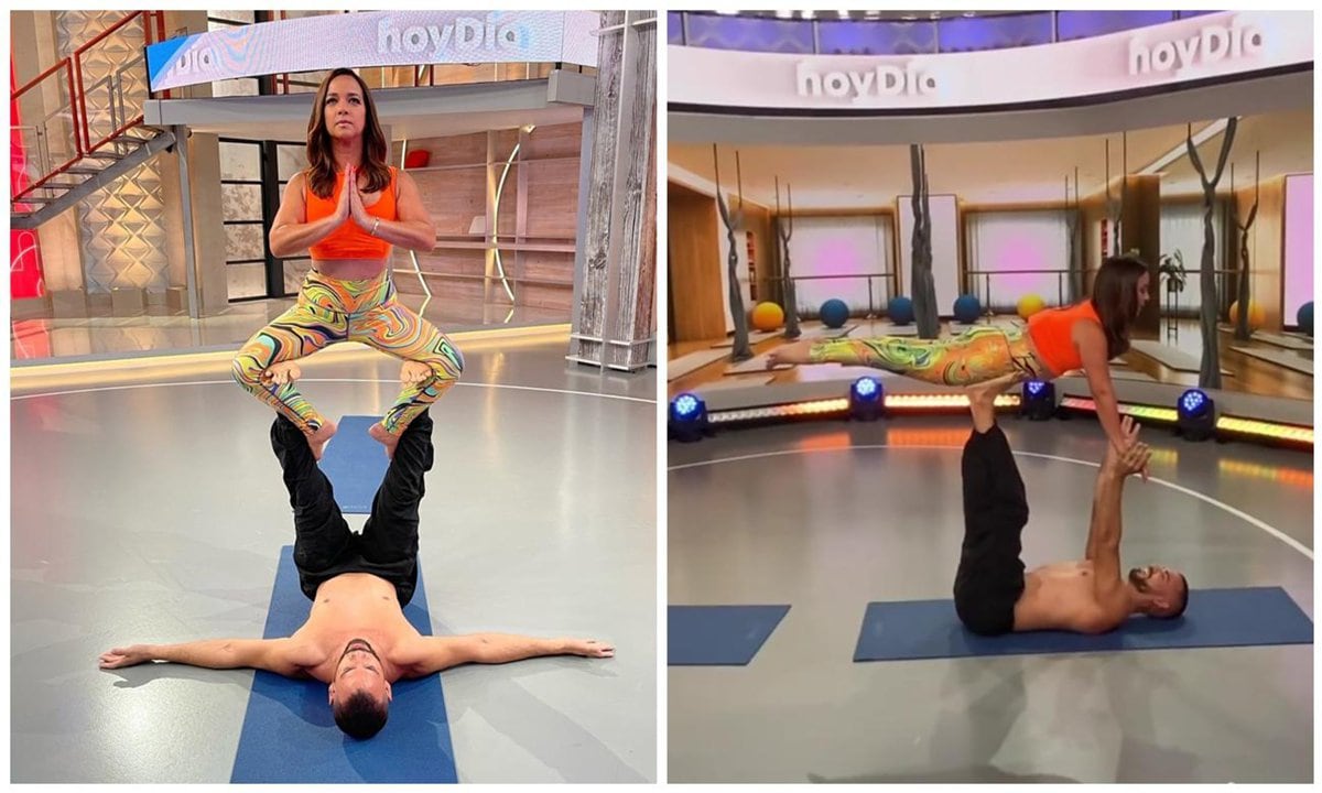 Adamari López haciendo yoga