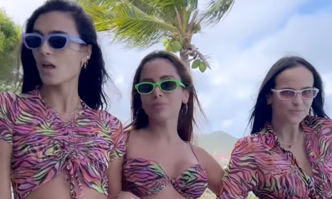 Anitta and her sisters wear matching outfits in birthday video