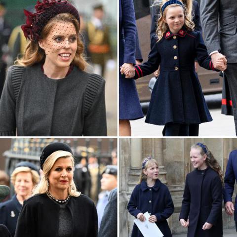 La reina Letizia de España, la reina Máxima de Países Bajos, y la princesa Marie-Chantal de Grecia acudieron al servicio en honor del príncipe Felipe