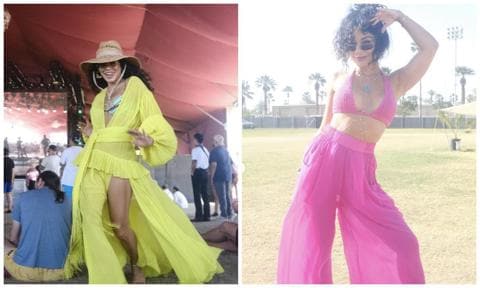Coachella fashion queen Vanessa Hudgens brings neons to the desert