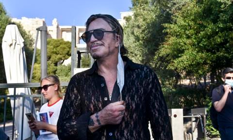 Mickey Rourke visits the Acropolis in Athens