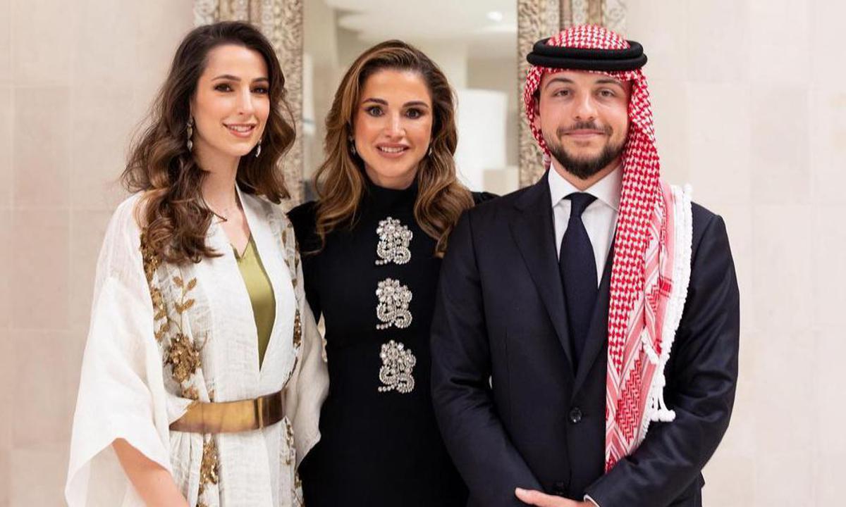 Rania de Jordania anuncia compromiso de su hijo Hussein