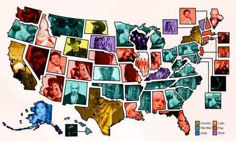 Top Music Artists/Bands By State