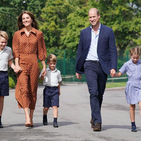 Prince William and Kate take kids to their new school: See photos