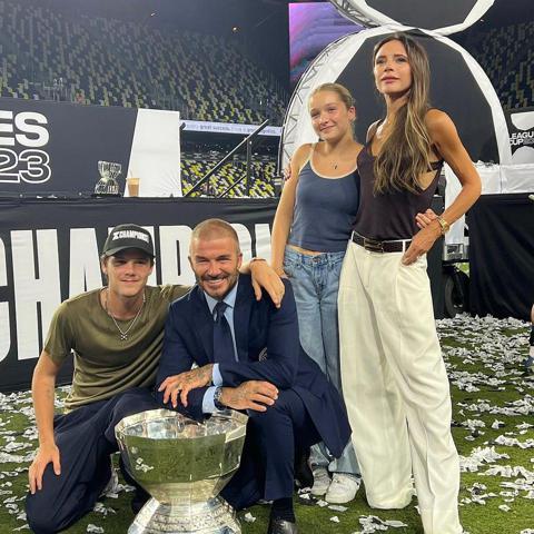 David Beckham celebrates winning title with his family, Reese Witherspoon and Nicole Kidman