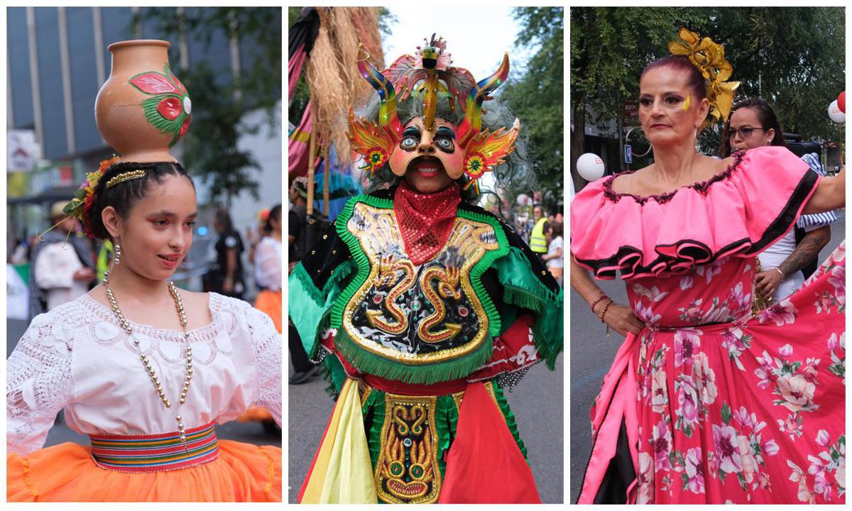 Woman wearing a costume of people of Latin American origin