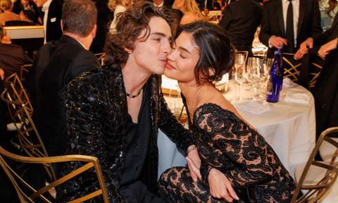 Timothee Chalamet and Kylie Jenner at the 81st Golden Globe Awards
