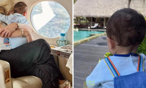Nadia Ferreira and Marc Anthony’s baby enjoyed a tropical vacation in the Dominican Republic